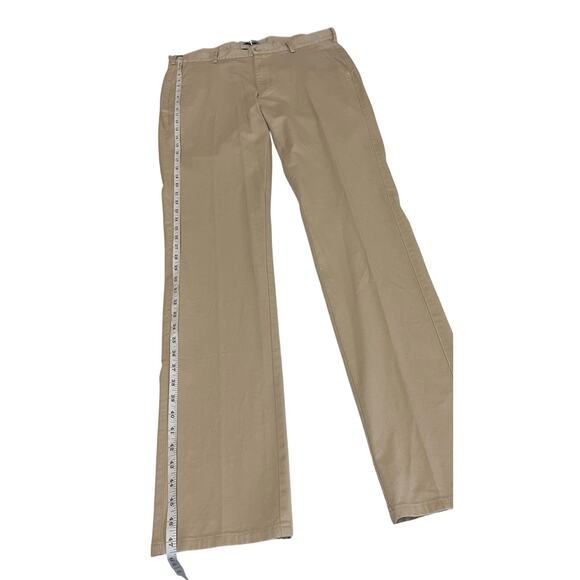 Peter Millar Men Crown Pilot Flat Front Trousers Twill Chino Pants Size 34 Khaki - Picture 6 of 14
